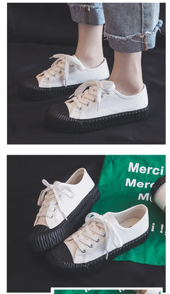 Canvas Shoes Female 2022 White Trendy Shoes Korean Ulzzang Cookies Sneakers Girls Vulcanized Shoes Casual Flat Heel 35-40 Pink