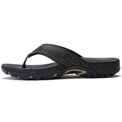 FUQIAO 2026 New Summer Sandals Male Beach Shoes Leather Sandals Leisure Flip Flop Men Beach Sandals Man Fashion Casual Slippers