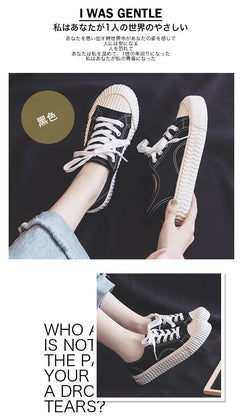 Canvas Shoes Female 2022 White Trendy Shoes Korean Ulzzang Cookies Sneakers Girls Vulcanized Shoes Casual Flat Heel 35-40 Pink