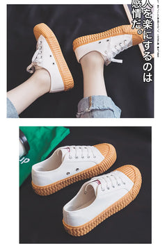 Canvas Shoes Female 2022 White Trendy Shoes Korean Ulzzang Cookies Sneakers Girls Vulcanized Shoes Casual Flat Heel 35-40 Pink