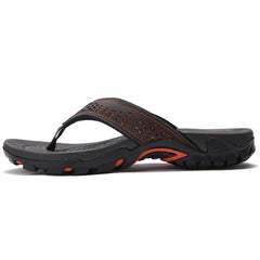 FUQIAO 2026 New Summer Sandals Male Beach Shoes Leather Sandals Leisure Flip Flop Men Beach Sandals Man Fashion Casual Slippers