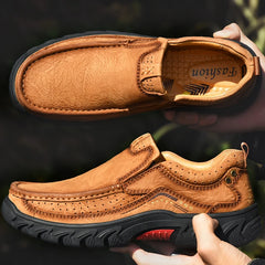 2025 New High Quality Men's Shoes 100% Genuine Leather Casual Shoes Waterproof Work Shoes Cow Leather Loafers Plus Size 38-46