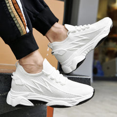 Chunky Lift Shoes Men Elevator Sneakers  Height Increase Insole 6cm  Mesh Summer Plus Size 36-46