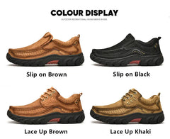 2025 New High Quality Men's Shoes 100% Genuine Leather Casual Shoes Waterproof Work Shoes Cow Leather Loafers Plus Size 38-46