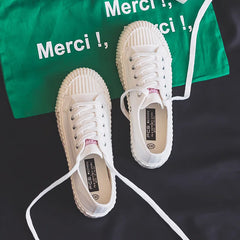 Canvas Shoes Female 2022 White Trendy Shoes Korean Ulzzang Cookies Sneakers Girls Vulcanized Shoes Casual Flat Heel 35-40 Pink