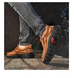 2025 New High Quality Men's Shoes 100% Genuine Leather Casual Shoes Waterproof Work Shoes Cow Leather Loafers Plus Size 38-46