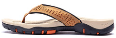 FUQIAO 2026 New Summer Sandals Male Beach Shoes Leather Sandals Leisure Flip Flop Men Beach Sandals Man Fashion Casual Slippers