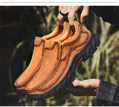 2025 New High Quality Men's Shoes 100% Genuine Leather Casual Shoes Waterproof Work Shoes Cow Leather Loafers Plus Size 38-46