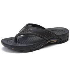 FUQIAO 2026 New Summer Sandals Male Beach Shoes Leather Sandals Leisure Flip Flop Men Beach Sandals Man Fashion Casual Slippers
