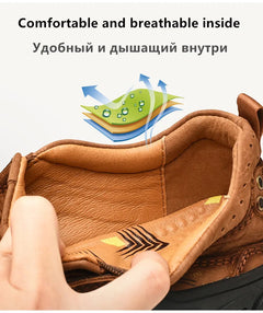 2025 New High Quality Men's Shoes 100% Genuine Leather Casual Shoes Waterproof Work Shoes Cow Leather Loafers Plus Size 38-46