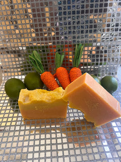 Carrot & Lime Soap with Lime & Vetiver Essential Oils X 1 bar soap per sale
