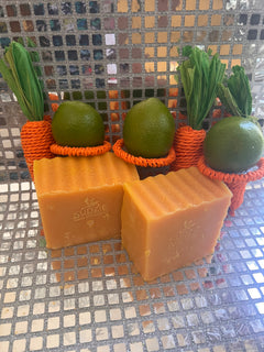 Carrot & Lime Soap with Lime & Vetiver Essential Oils X 1 bar soap per sale