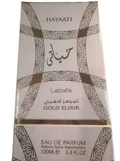 Hayaati Gold Elixir by Lattafa Eau de Parfum – 3.4 oz Original version