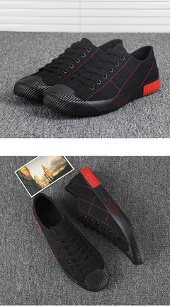 New Men's Low-cut Canvas Shoes Students Joker Lace-up Casual Shoe.