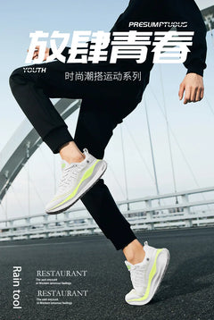 Men's breathable mesh thick-sole running shoes four season soft-sole non-slip outdoor casual sports shoes fashion light sneakers