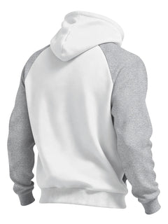 New Autumn Ainter Outdoor Sports Style Raglan Contrast Color Hooded Sweatshirt Fashionable Trendy Versatile Men's Tops