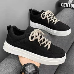 Korean Fashion Casual Canvas Sneakers Men Harajuku Platform Canvas Shoes Man Breathable Men's Vulcanized Shoes Zapatos De Lona