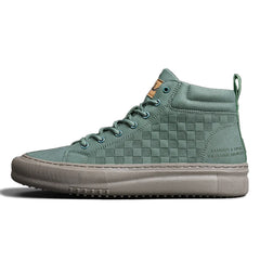 New Fashionable Versatile Men's Shoes, Casual Sports Shoes with Soft Soles and Soft Uppers, Mid-Top Retro Work Shoes, Wear-Resistant Trendy Shoes, British Style Lace-Up Shoes