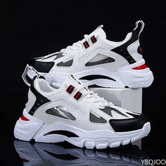 New Men's Shoes Spring  Autumn Breathable Mesh Shoes Thick soled Height Increasing Shoes Men's Versatile Trendy Sports Shoes
