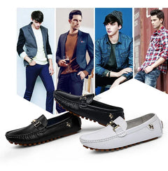 YRZL Men's Loafers Dress Office Shoes Men PU Leather Casual Shoes Lightweight Breathable Comfortable Slip on Driving Shoes Men