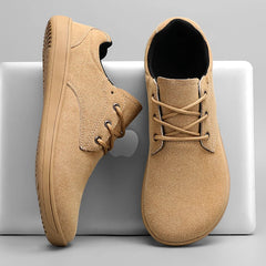 Barefoot Men's Sneakers With Wide Toe Size 48 Minimalist Cow Suede Leather Upper Casual Man Shoes Comfortable Walking Shoes