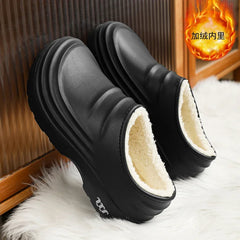 New Unisex Fashion Cotton Slippers Men Winter Warm Home Cotton Shoes Waterproof Garden Shoes Indoor Slip on Concise Shoes Woman