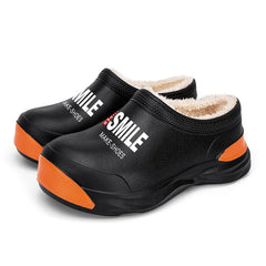 STRONGSHEN Men Plush Warm Chef Shoes Outdoor Garden Clogs Proffesional Waterproof Oilproof Non-Slip Kitchen Shoes For Pet Work