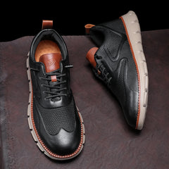Men's Premium Leather Oxford Sneakers Casual Comfort Walking Shoes Navy Black Brown Fashion British Style Big Size 50 51 52