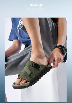 Men's Thick Soled Round Toe Fashionable Slippers Women's Comfortable Breathable Casual, Wear-resistant Sandals Summer Slippers