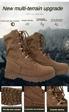 New Brand Leather Man Tactical Combat Boots Men Outdoor Hiking Desert Boots Breathable Male Ankle Boots