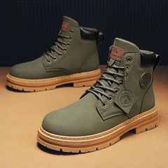 2026 Winter Ankle Boots Men's Boots Outdoor Yellow Boots Classic Design High Top Men Casual Shoes Botas Para Hombre