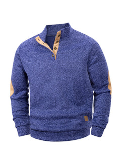 Spring Autumn Men's Casual Pullover Button Down Stand Collar Henley Polo Coats Long Sleeve Stand Collar Sweatshirts for Sport