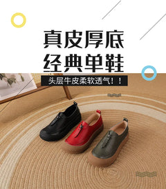 Top quality front zip red loafers woman slip-on geunine leather shoes designer womens oxford sneakers plus size female shoe