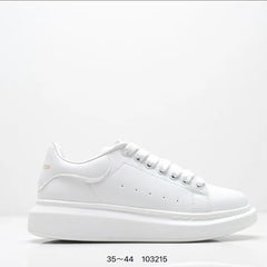 Fashionable Thick Bottomed Casual Shoes Leather Heightening Couple Sneakers Comfortable Breathable Low Top Sports Shoes