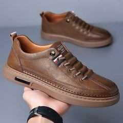 New Leather Shoes for Men Non-slip Sports Fashion Comfortable Sneakers Male Flat Slip-on Casual Brand Men's Casual
