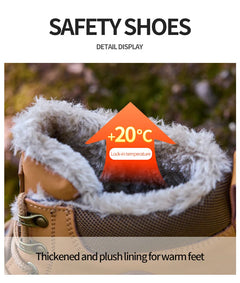 New 2024 Fashion Winter Velvet Work Safety Boots For Men Nail Proof Indestructible Waterproof Steel Toe Cap Male Sneakers