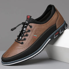 New Men's Leather Flat Casual Shoes Soft Sole Slip on Loafers Business Formal Shoes for Men Zapatos Casuales De Hombre Plus Size