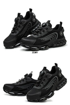 ZLMY Rotating Button Safety Shoes Men Steel Toe Sneakers Air Cushion Work Shoes Man Puncture Proof Work Safety Boots Protective