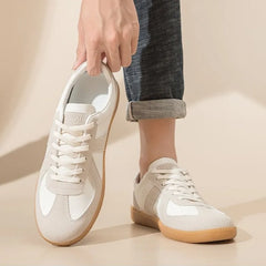 Luxury Designer Brand Women's Shoes 2025 Spring New Flat Casual Shoes PU Leather Breathable Fabric Comfortable Fashion Sneakers