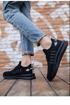Work Safety Shoes Men's Safety Boots Anti-smash Work Shoes with Steel Toe Shoes Men Work Boots Anti-stab Safety Sneakers Male