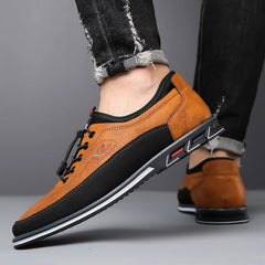 New Men's Leather Flat Casual Shoes Soft Sole Slip on Loafers Business Formal Shoes for Men Zapatos Casuales De Hombre Plus Size