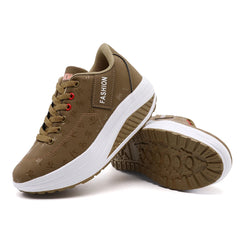 Ladies Casual Sports Shoes Breathable Comfortable Wedge Heel Thick Sole Sneakers Lace-up shoes