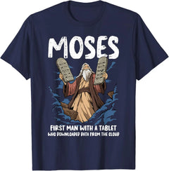 Funny Moses Shirt Christian Humor Bible Gospel Data Cloud T-Shirt