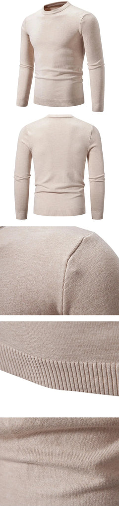 New Mens Crew Neck Sweaters Long Sleeve Lightweight Knit Dress Pullover Sweaters Solid Color Oversize Streetwear Man