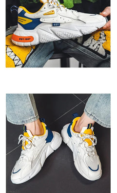 2025 Fashion and Comfortable Mesh Breathable Outsole Shoes Summer Hot Sale Mens Casual Shoes Thick Bottom Breathable Sneaker