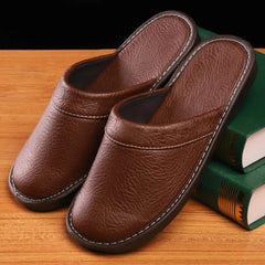 Inexpensive slippers house men indoor slides shoes big size 47 48 man mules closed toe faux leather slippers unisex couple shoes