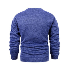 Men's Warm Crew Neck Sweatshirt Fleece Lined Thermal Pullover Autumn Winter Fashion Casual Sweater Loose Knit Long Sleeve Hoodie