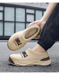 STRONGSHEN Men Plush Warm Chef Shoes Outdoor Garden Clogs Proffesional Waterproof Oilproof Non-Slip Kitchen Shoes For Pet Work