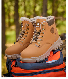 New 2024 Fashion Winter Velvet Work Safety Boots For Men Nail Proof Indestructible Waterproof Steel Toe Cap Male Sneakers
