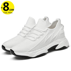 Chunky Lift Shoes Men Elevator Sneakers  Height Increase Insole 6cm  Mesh Summer Plus Size 36-46